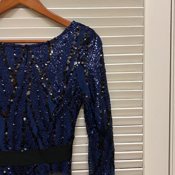 Missord Sequined Gown, Long Sleeves in Navy, Size Small, GUC - Picture 10 of 17
